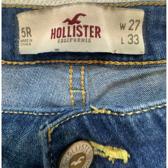 Hollister Womens Distressed Skinny Jeans W27 L33 Blue Denim - Picture 2 of 13